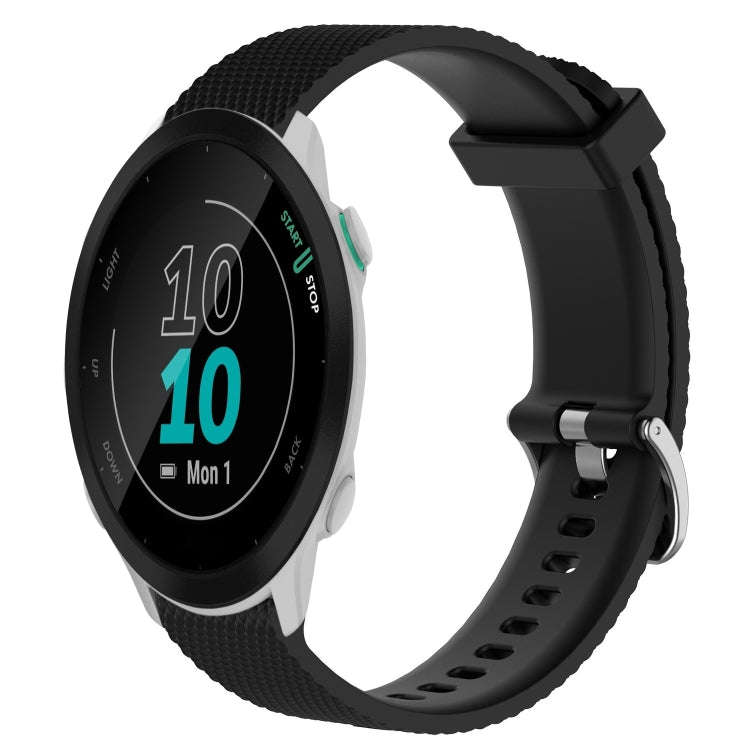 For Garmin Forerunner 55 20mm Diamond Textured Silicone Watch Band(Black)