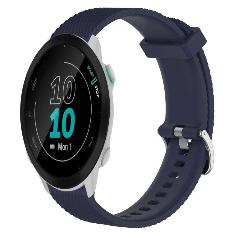 For Garmin Forerunner 55 20mm Diamond Textured Silicone Watch Band(Midnight Blue)