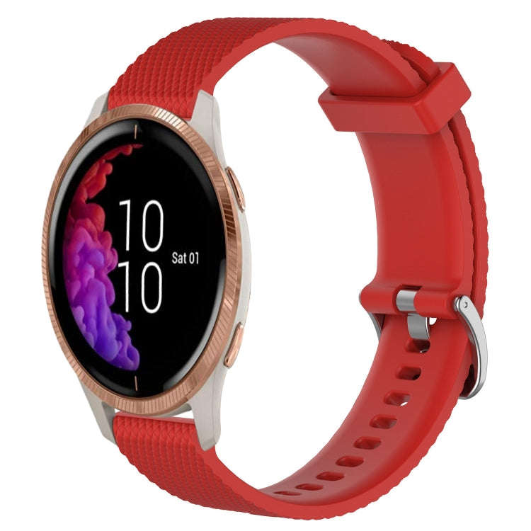 For Garmin Venu 20mm Diamond Textured Silicone Watch Band(Red)