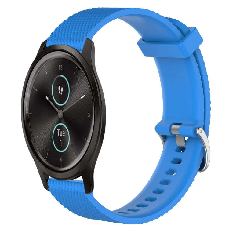 For Garmin VivoMove Style 20mm Diamond Textured Silicone Watch Band(Sky Blue)