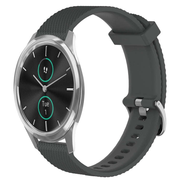 For Garmin VivoMove Luxe 20mm Diamond Textured Silicone Watch Band(Dark Grey)