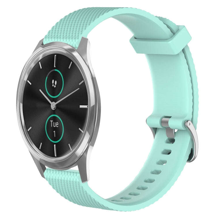 For Garmin VivoMove Luxe 20mm Diamond Textured Silicone Watch Band(Teal)