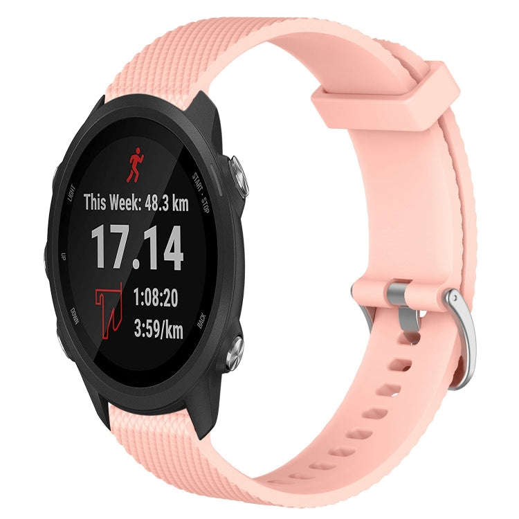 For Garmin Forerunner 245 20mm Diamond Textured Silicone Watch Band(Pink)
