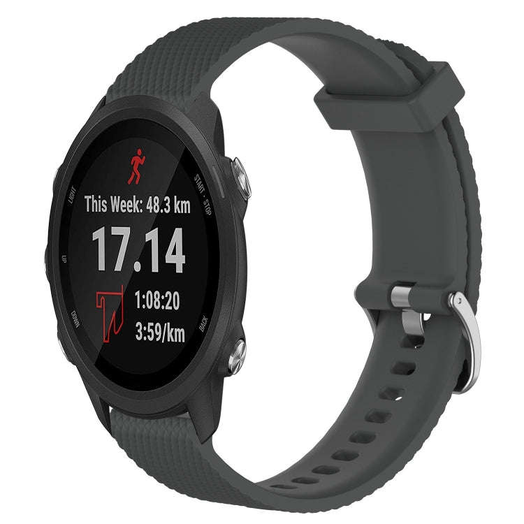 For Garmin Forerunner 245 20mm Diamond Textured Silicone Watch Band(Dark Grey)