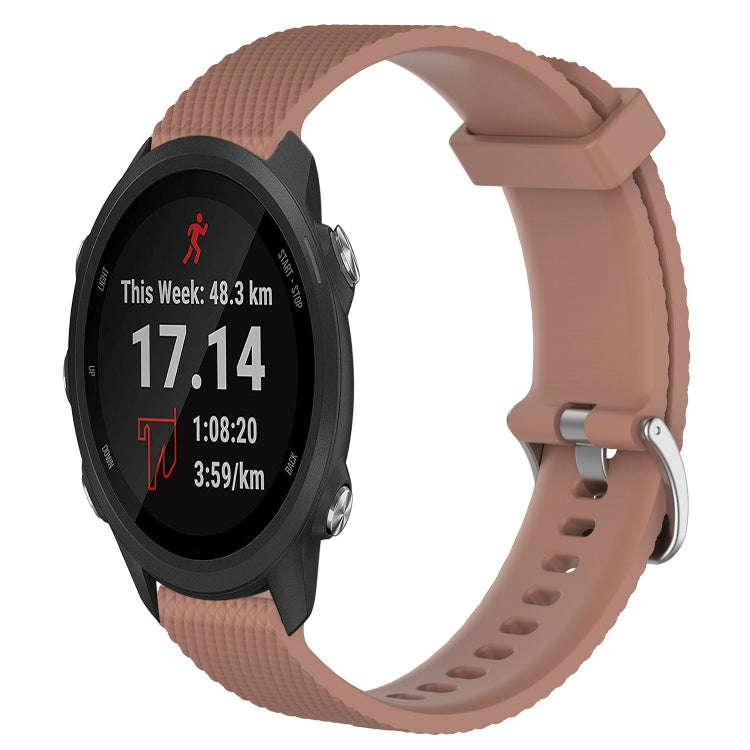 For Garmin Forerunner 245 20mm Diamond Textured Silicone Watch Band(Brown)