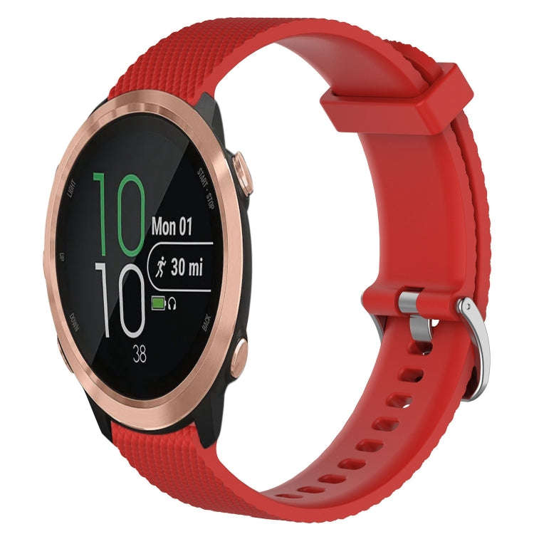 For Garmin Forerunner 645 20mm Diamond Textured Silicone Watch Band(Red)