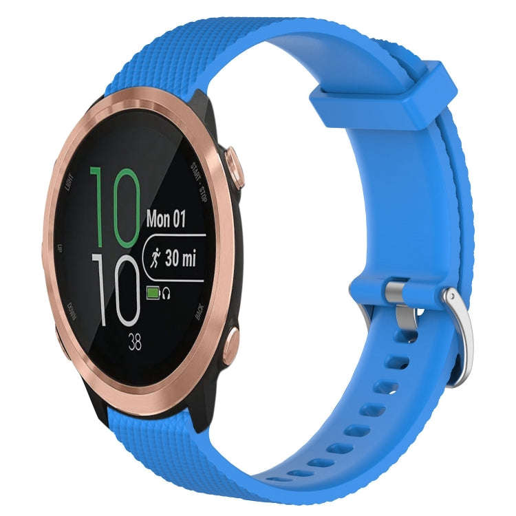 For Garmin Forerunner 645 20mm Diamond Textured Silicone Watch Band(Sky Blue)