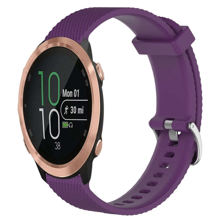For Garmin Forerunner 645 20mm Diamond Textured Silicone Watch Band(Purple)