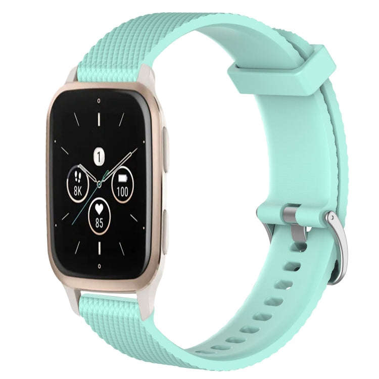 For Garmin Forerunner Sq2 Music 20mm Diamond Textured Silicone Watch Band(Teal)