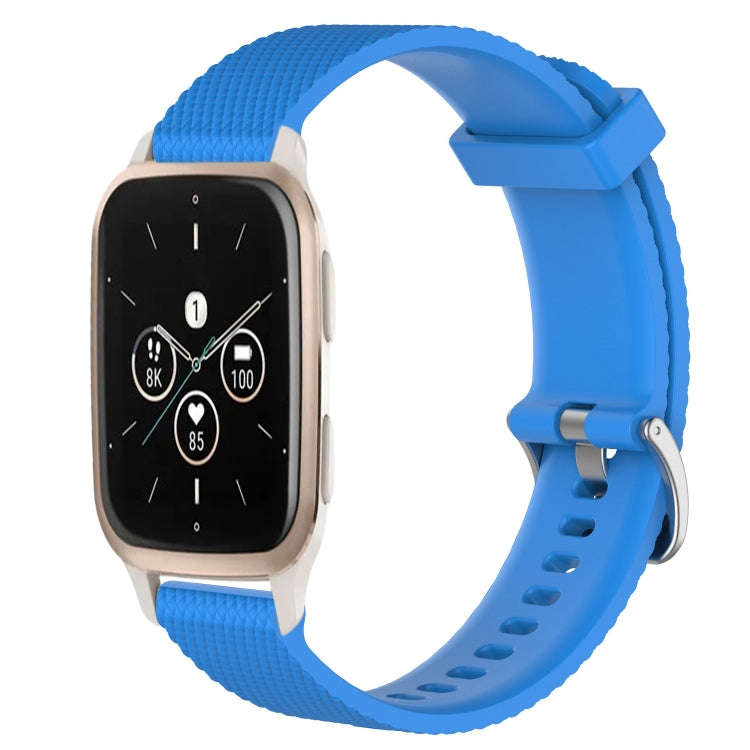 For Garmin Forerunner Sq2 Music 20mm Diamond Textured Silicone Watch Band(Sky Blue)