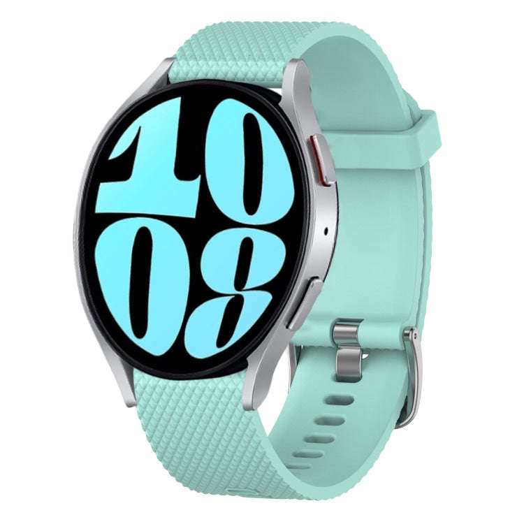 For Samsung Galaxy Watch 6 44mm 20mm Diamond Textured Silicone Watch Band(Teal)