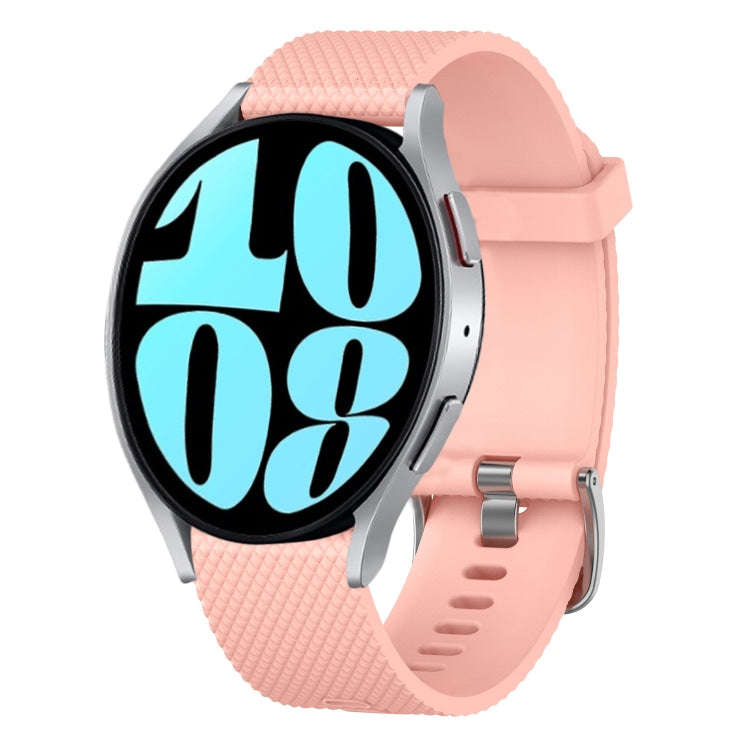 For Samsung Galaxy Watch 6 40mm 20mm Diamond Textured Silicone Watch Band(Pink)