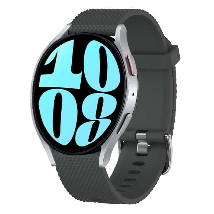 For Samsung Galaxy Watch 6 40mm 20mm Diamond Textured Silicone Watch Band(Dark Grey)