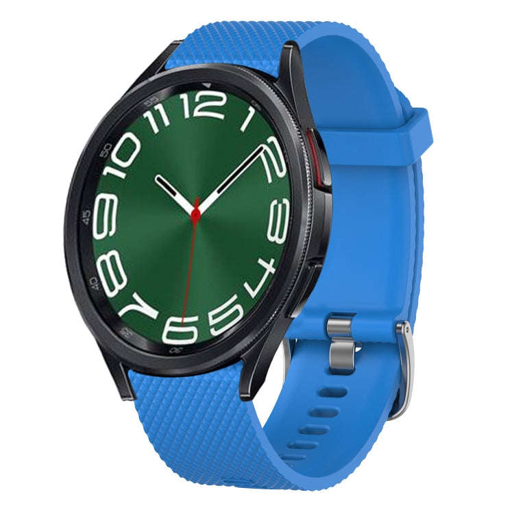 For Samsung Galaxy Watch 6 Classic 43mm 20mm Diamond Textured Silicone Watch Band(Sky Blue)
