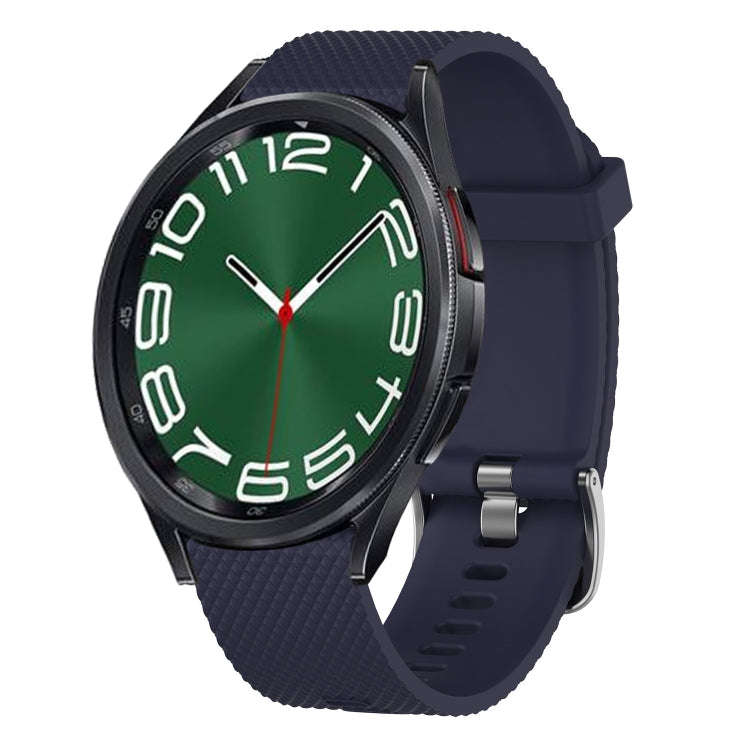 For Samsung Galaxy Watch 6 Classic 43mm 20mm Diamond Textured Silicone Watch Band(Midnight Blue)