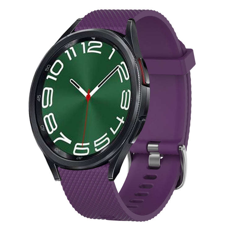 For Samsung Galaxy Watch 6 Classic 43mm 20mm Diamond Textured Silicone Watch Band(Purple)