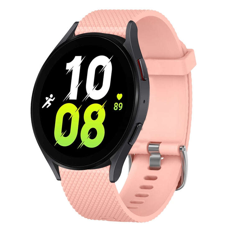 For Samsung Galaxy Watch 5 44mm 20mm Diamond Textured Silicone Watch Band(Pink)