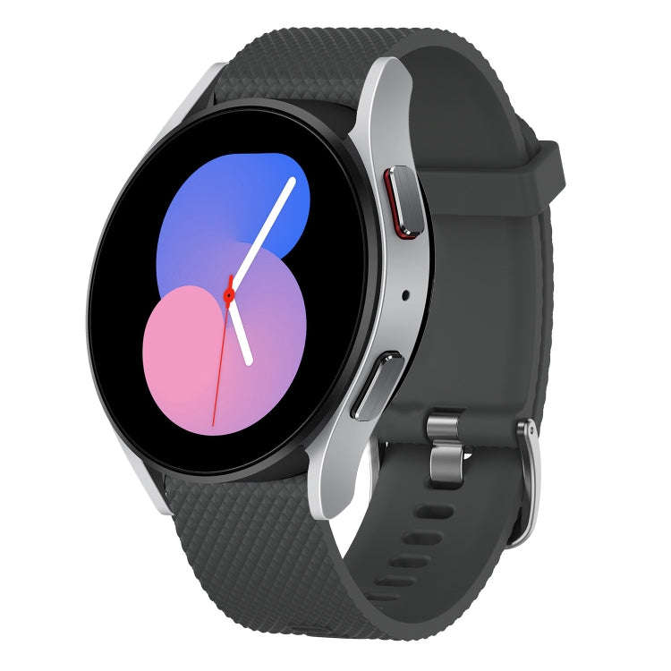For Samsung Galaxy Watch 5 40mm 20mm Diamond Textured Silicone Watch Band(Dark Grey)