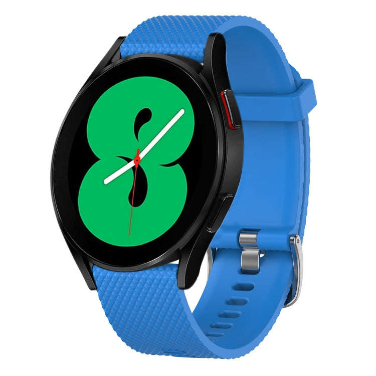 For Samsung Galaxy Watch 4 44mm 20mm Diamond Textured Silicone Watch Band(Sky Blue)