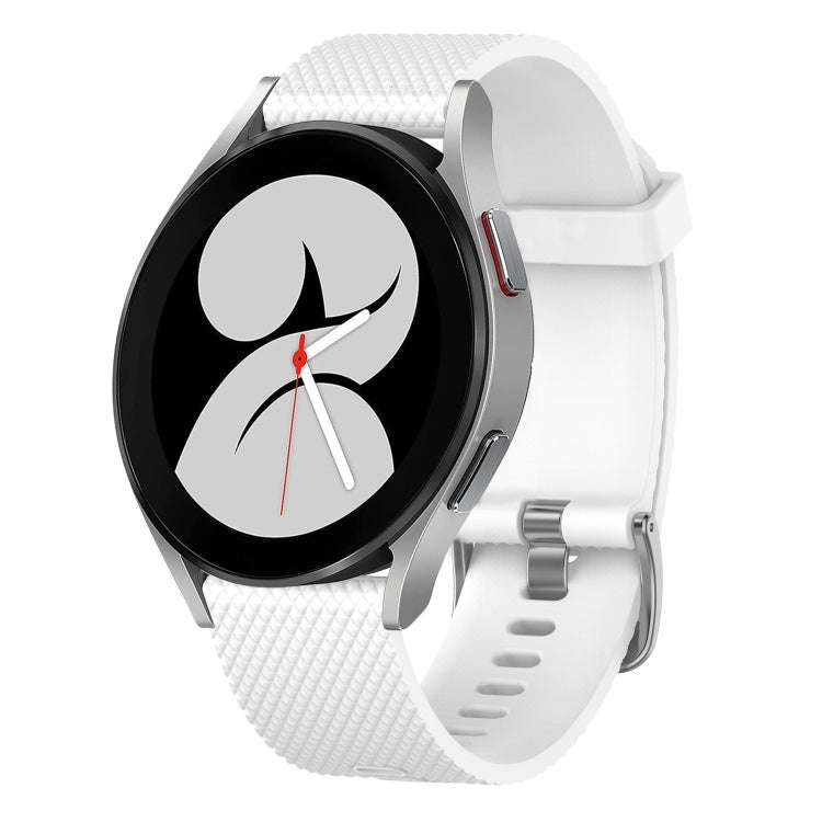 For Samsung Galaxy Watch 4 40mm 20mm Diamond Textured Silicone Watch Band(White)