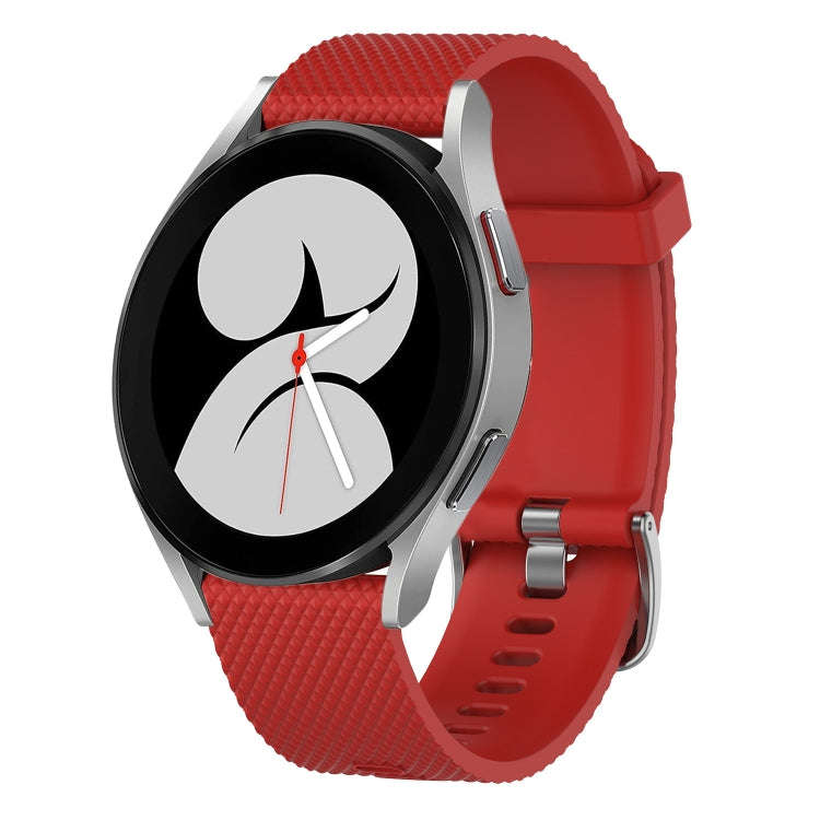 For Samsung Galaxy Watch 4 40mm 20mm Diamond Textured Silicone Watch Band(Red)