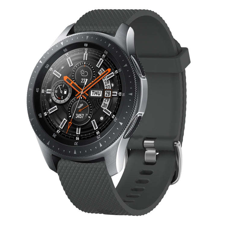 For Samsung Galaxy Watch 42mm 20mm Diamond Textured Silicone Watch Band(Dark Grey)