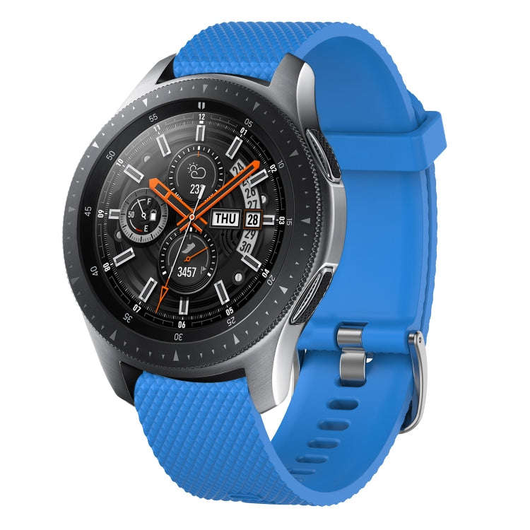 For Samsung Galaxy Watch 42mm 20mm Diamond Textured Silicone Watch Band(Sky Blue)