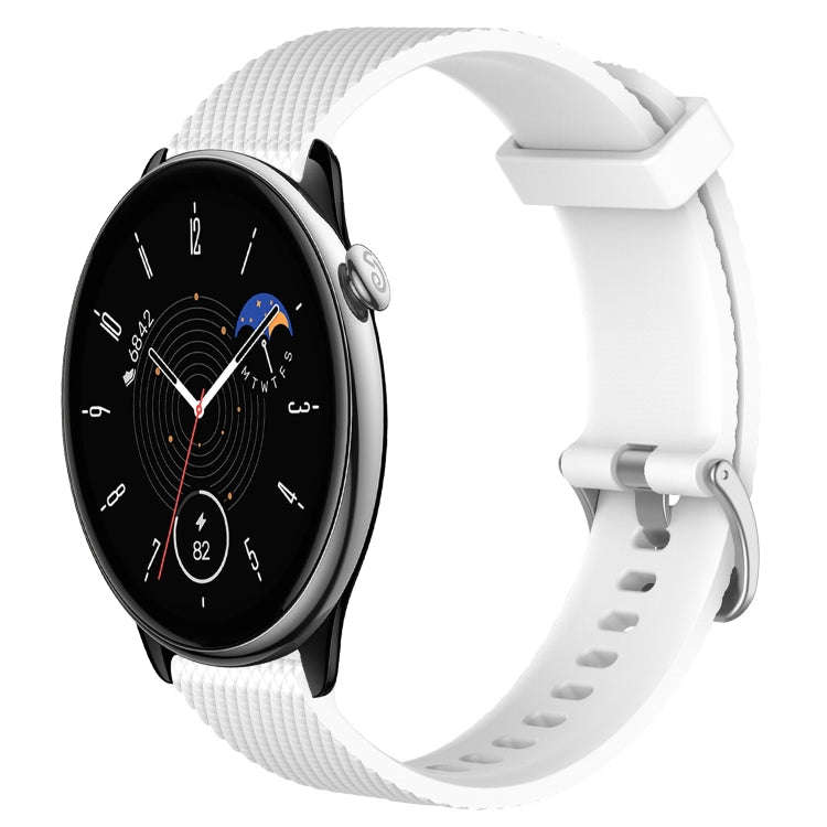 For Amazfit GTR Mini 20mm Diamond Textured Silicone Watch Band(White)