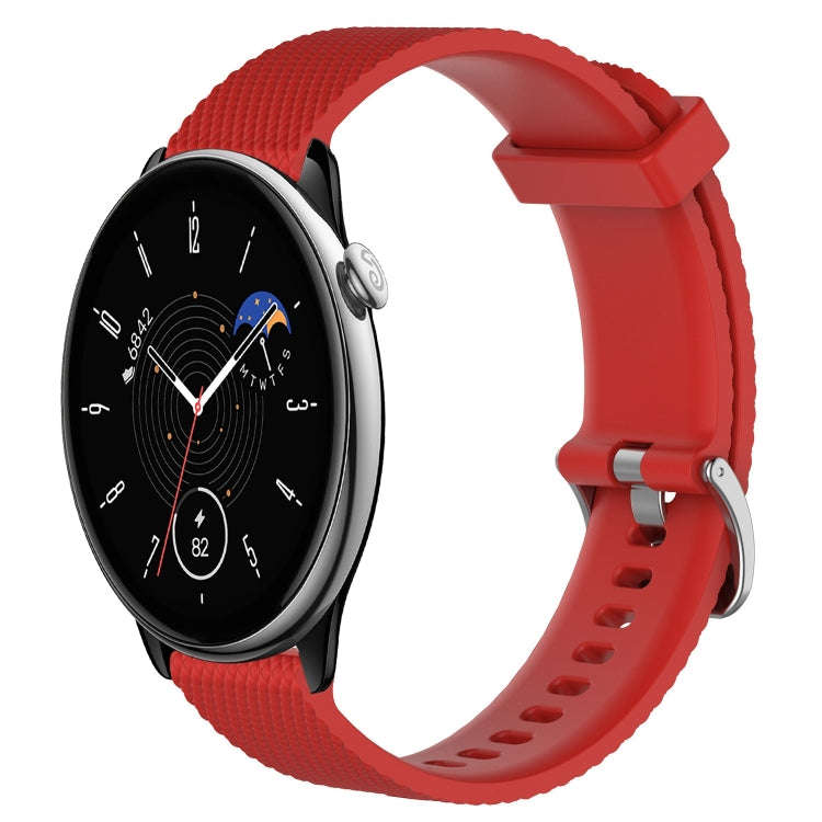 For Amazfit GTR Mini 20mm Diamond Textured Silicone Watch Band(Red)