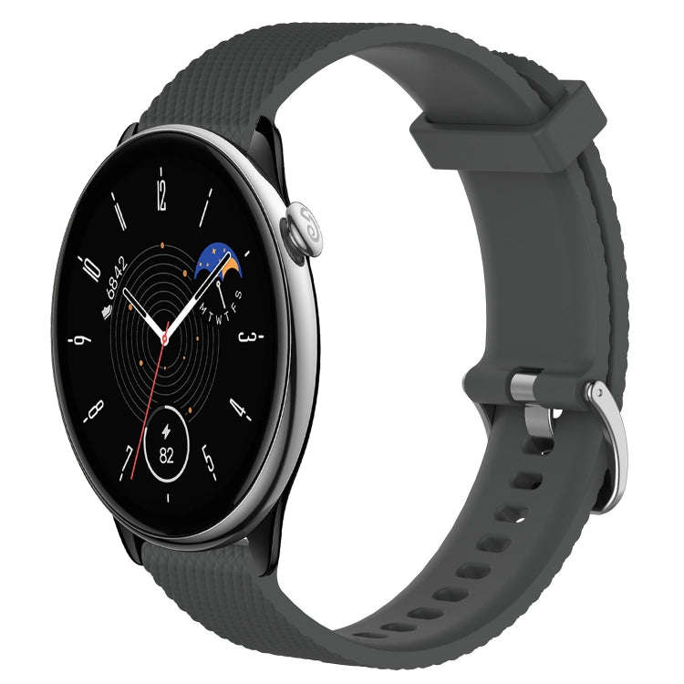 For Amazfit GTR Mini 20mm Diamond Textured Silicone Watch Band(Dark Grey)