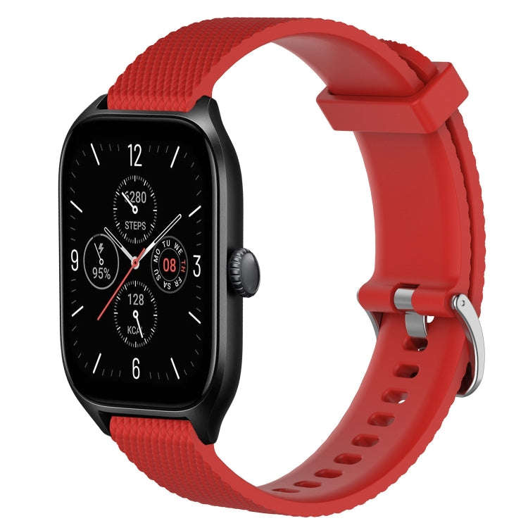 For Amazfit GTS 4 20mm Diamond Textured Silicone Watch Band(Red)