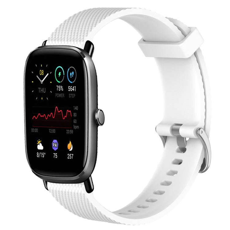 For Amazfit GTS 4 Mini 20mm Diamond Textured Silicone Watch Band(White)