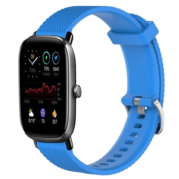 For Amazfit GTS 4 Mini 20mm Diamond Textured Silicone Watch Band(Sky Blue)