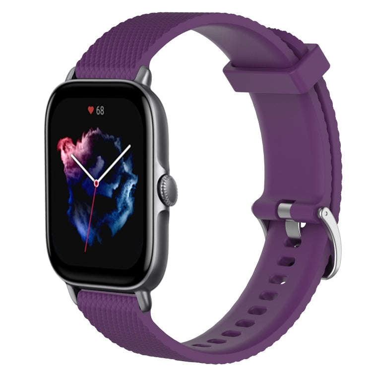 For Amazfit GTS 3 20mm Diamond Textured Silicone Watch Band(Purple)