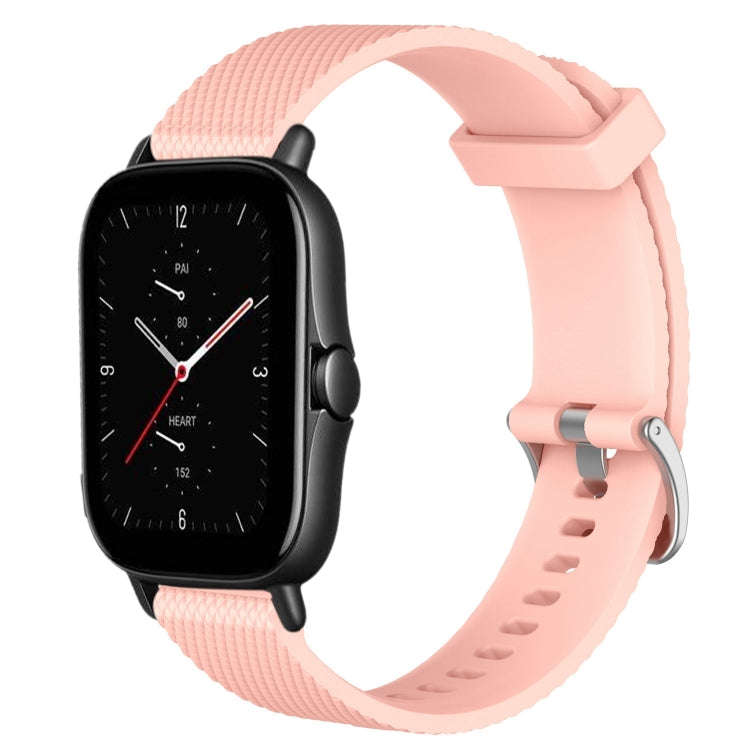 For Amazfit GTS 2E 20mm Diamond Textured Silicone Watch Band(Pink)