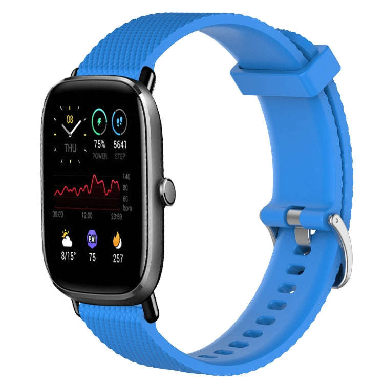 For Amazfit GTS 2 Mini 20mm Diamond Textured Silicone Watch Band(Sky Blue)