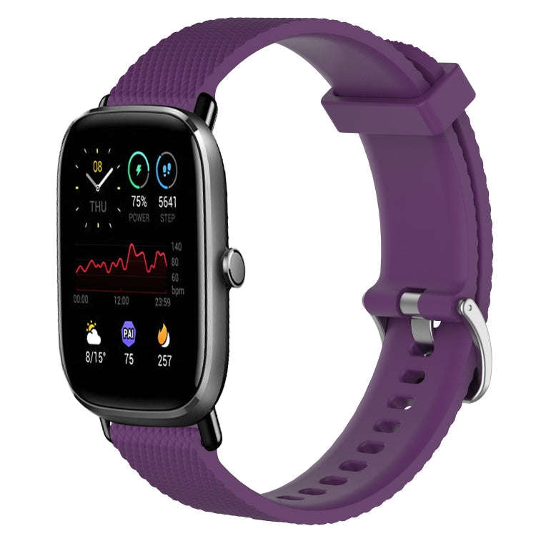For Amazfit GTS 2 Mini 20mm Diamond Textured Silicone Watch Band(Purple)