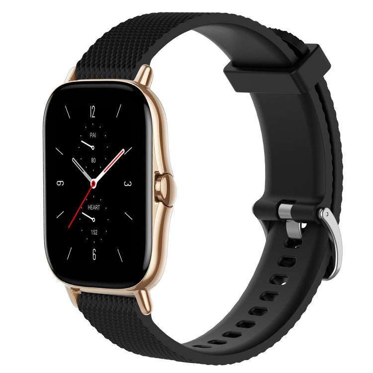 For Amazfit GTS 2 20mm Diamond Textured Silicone Watch Band(Black)