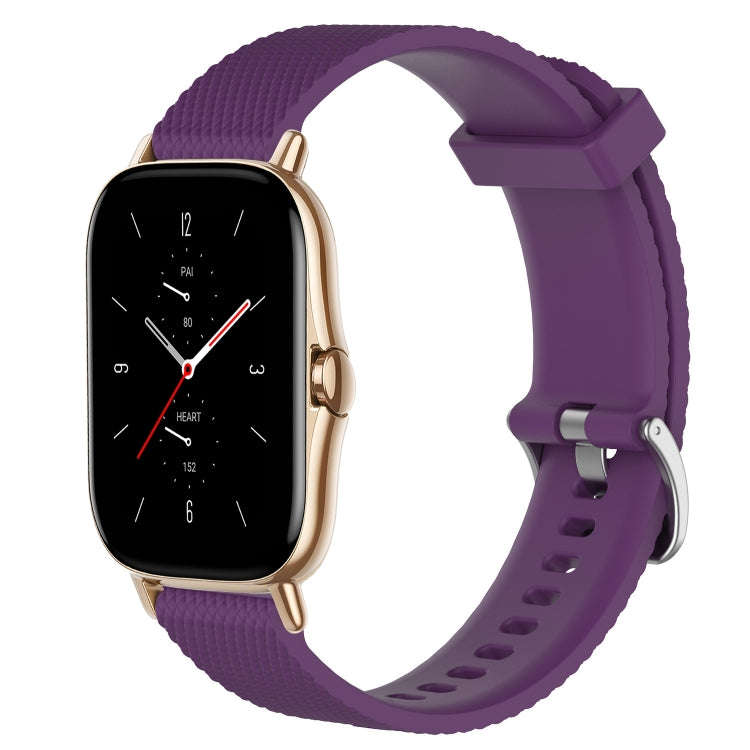 For Amazfit GTS 2 20mm Diamond Textured Silicone Watch Band(Purple)