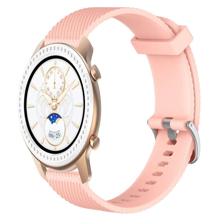 For Amazfit GTR 42MM 20mm Diamond Textured Silicone Watch Band(Pink)
