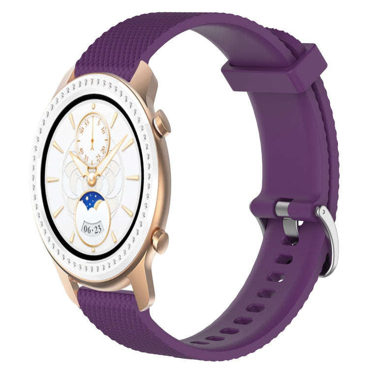 For Amazfit GTR 42MM 20mm Diamond Textured Silicone Watch Band(Purple)