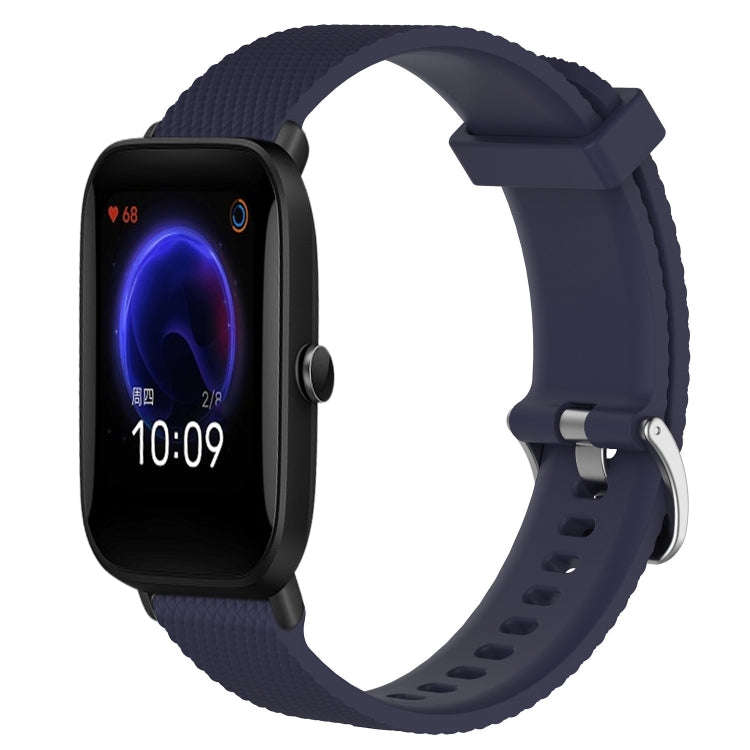 For Amazfit Pop 20mm Diamond Textured Silicone Watch Band(Midnight Blue)