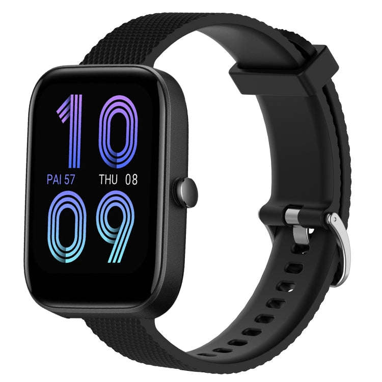 For Amazfit Bip3 20mm Diamond Textured Silicone Watch Band(Black)