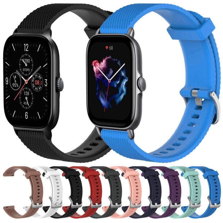 For Amazfit GTR Mini 20mm Diamond Textured Silicone Watch Band(Sky Blue)