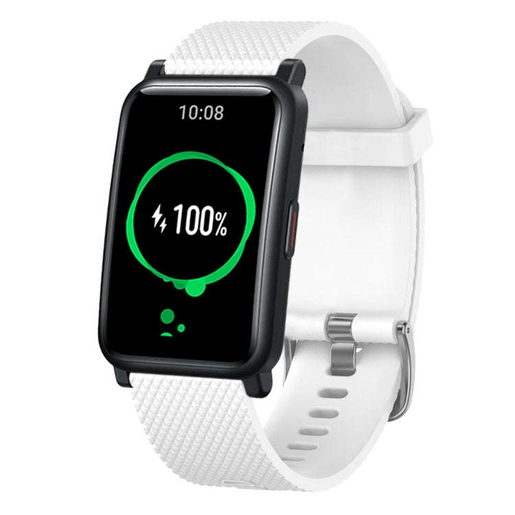 For Honor Watch ES 20mm Diamond Textured Silicone Watch Band(White)