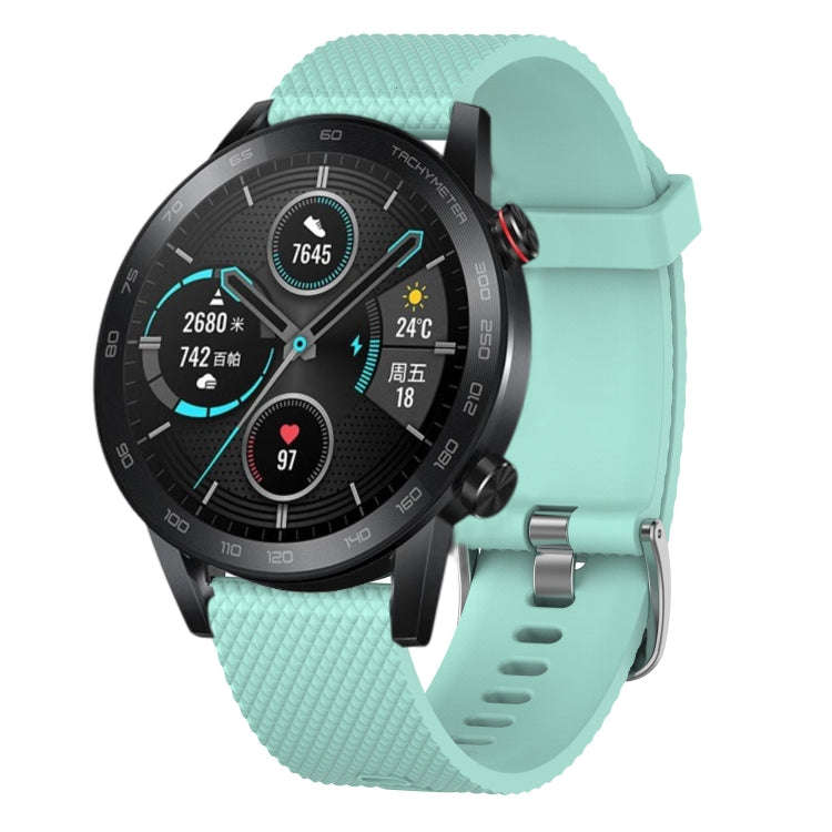 For Honor MagicWatch2 42mm 20mm Diamond Textured Silicone Watch Band(Teal)