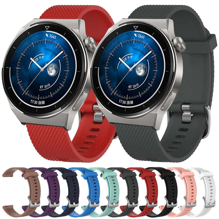 For Huawei Watch GT3 42mm 20mm Diamond Textured Silicone Watch Band(Sky Blue)