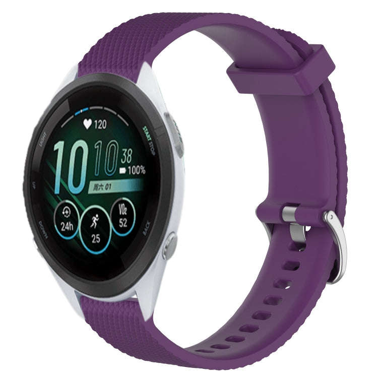 For Garmin Forerunner 265S Music 18mm Diamond Textured Silicone Watch Band(Purple)