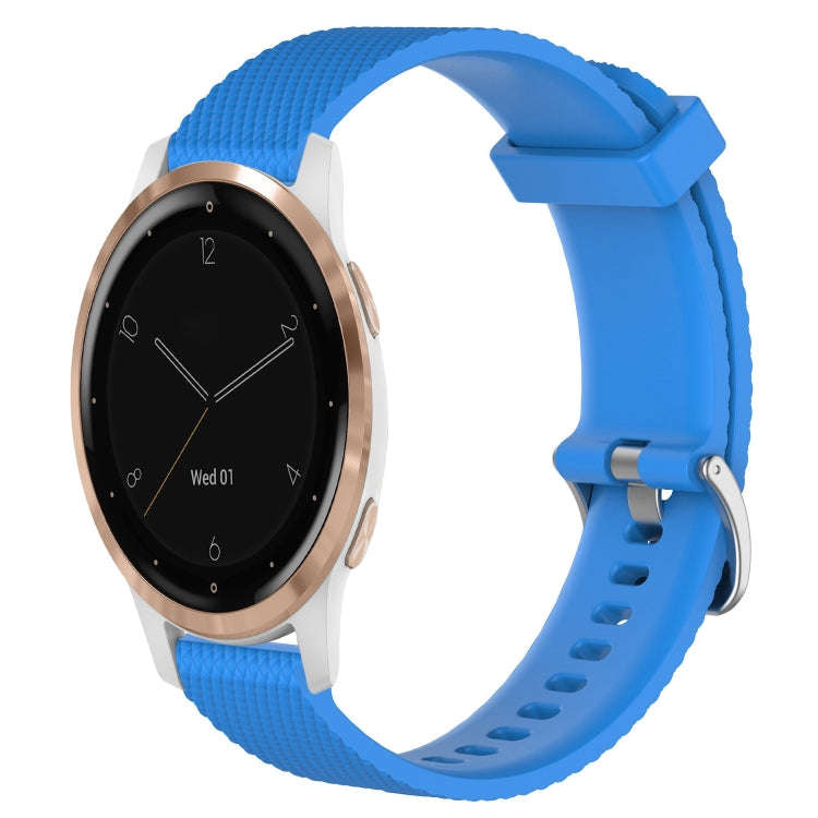 For Garmin Active S 18mm Diamond Textured Silicone Watch Band(Sky Blue)