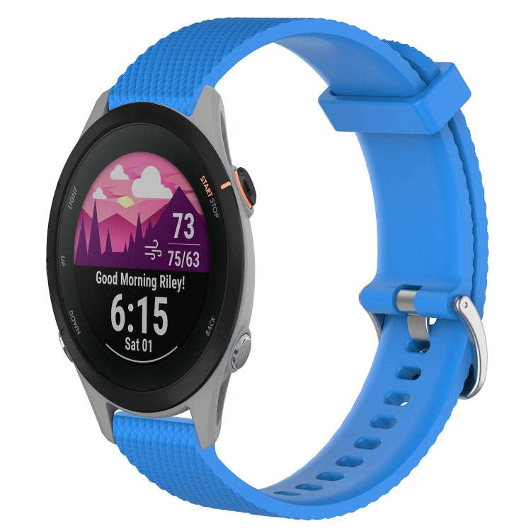 For Garmin Forerunner 255S 18mm Diamond Textured Silicone Watch Band(Sky Blue)